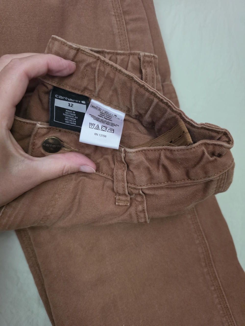 Carhartt Boys Work Pants in Rust Brown